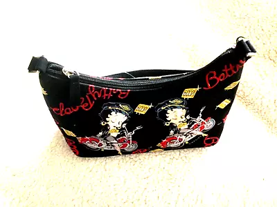 BETTY BOOP ON MOTORCYCLE PRINT CANVASS HANDBAG 9x7x4 INCHES • $27.75