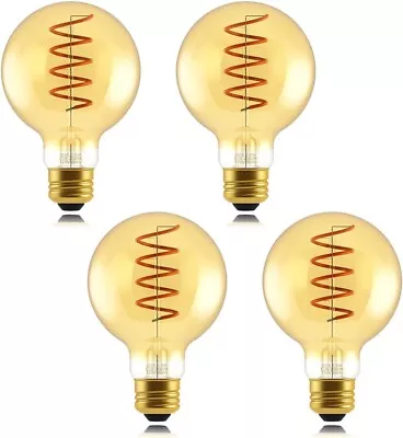 Helloify G25 Dimmable LED Flexible Spiral Filament Edison Bulbs Amber (4pk) • $16.99