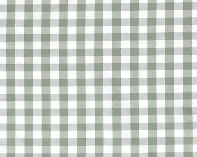 Polycotton Fabric Sage Green Gingham Check 44 Inch By The Metre FREE DELIVERY • £7.38
