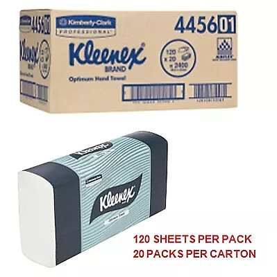 KLEENEX 4456 Optimum Hand Towel 2400 Towels (120 Sheets X 20 Packs) • $110