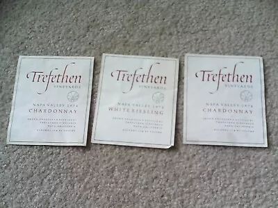 Lot Of 3 Vintage Trefethen Vineyards Wine Bottle Labels • $22