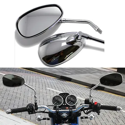 MOTORCYCLE CHROM   E 10mm REARVIEW MIRRORS FOR SUZUKI BOULEVARD CRUISER M109R US • $25.99