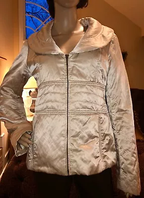 $35 • Buy Components By Vakko Satin Quilted Jacket SzS