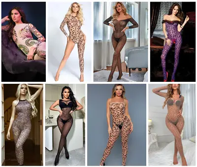 Leopard Print Underwear Sleepwear Sexy Lingerie Dress BodyStocking Bodysuit • £6.99