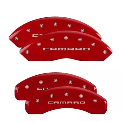 MGP Caliper Covers Set Of 4 Red Finish Silver Camaro (Gen 5/6) • $289