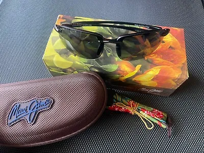 Maui Jim 407-02 Ho'okipa Gloss Black Frame / Grey Polarized Lenses • $129