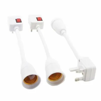 E27 Bulb Socket Adapter With Switch Flexible Extension EU/US/UK Plug Lamp Holder • £3.23