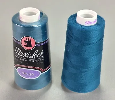 Maxi-Lock Serger Thread #32200 Dark Turquoise Polyester 3000 Yards Lot Of 2 Used • $8.23