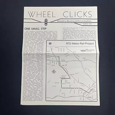 Wheel Clicks Pacific Railroad Society Monthly Newsletter Journal 1981 March Vtg • $12.99