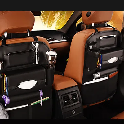 Car Auto Rear Seat Organizer Black For IPad Drink Holder Bag Storage Accessories • $28.46