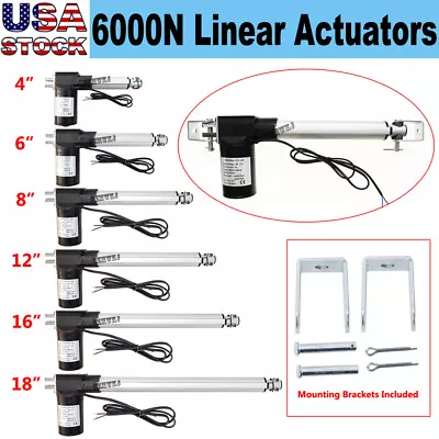 12V 6000N Electric Linear Actuator Motor W/ Brackets For Auto Car Door Opener CL • $53.99