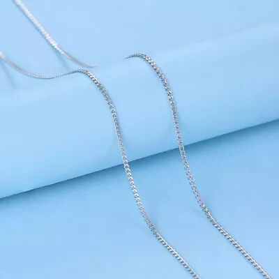 925 Sterling Silver Curb Chain Necklace 1.5mm 2.2mm Thick Gifts For Man Women UK • £5.99