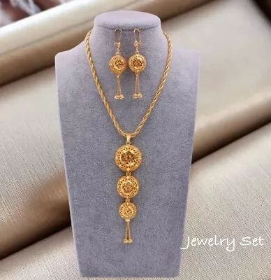 Gold Jewelry Set 24k Dubai Gold Plated Jewelry Set African Jewelry Fashion • $55.24