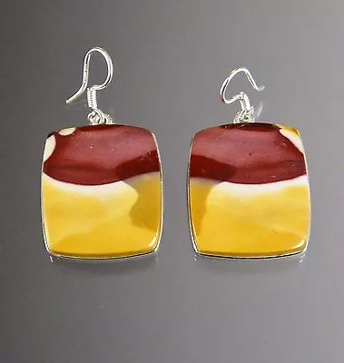 Bess Heitner Australian Mookaite Sterling Silver Dangle Earrings - One Of A Kind • $79.50