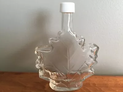 Maple Leaf Shaped Clear Glass Bottle White Cap 6 3/4 Tall 48 Mm • $4.99