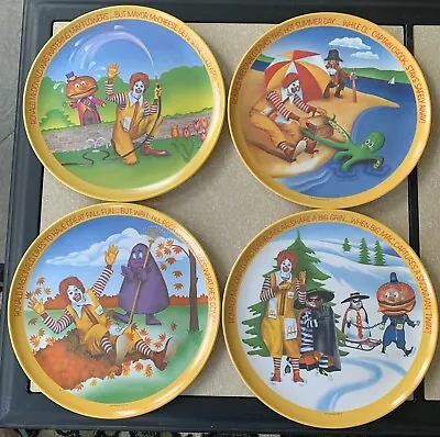 Set Of 4 McDonald’s 1977 Season Plates Hamburglar Grimace Lexington Ronald 10” • $39