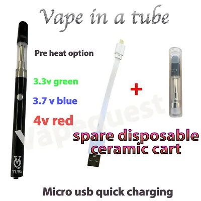 £14.99 • Buy 350 Mah Vape In A Tube With Ceramic Cart Variable Voltage