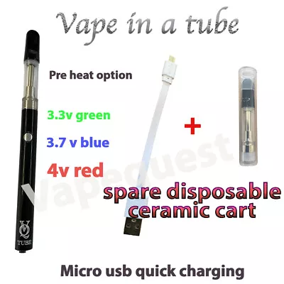 350 Mah Vape In A Tube With Ceramic Cart Variable Voltage • £14.99