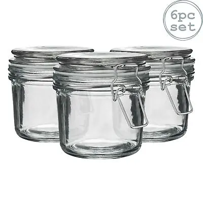 £16.98 • Buy Glass Storage Jars Airtight Clip Top Lid Food Preserve Preserving Jar 350ml X6
