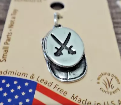 £26.01 • Buy Sterling Silver 3D 18x10mm Civil War Confederate Saber Cavalry Soldier Hat Charm