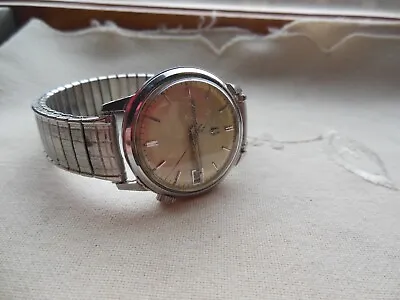 Stunning Rare All Stainless 1970 Bulova Accutron 17 Jewels Date Serviced! • $167.99