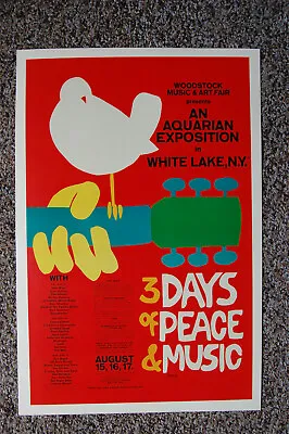 Woodstock Tour Poster #8  3 Days Of Peace And Music - • $5