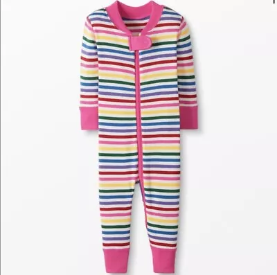 NWT: Hanna Andersson Pajamas PJ Sleeper Pink Rainbow Zip Organic 80cm / 18-24 Mo • $25