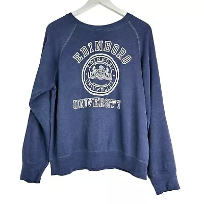 Velva Sheen Vintage 60's Edinboro University Cotton Blend Flock Blue Sweatshirt • $37.49