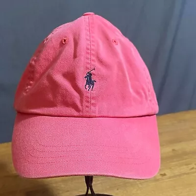 Ralph Lauren Hat One Size Pink Embroidered Logo Adjustable Baseball Cap* • £13.99