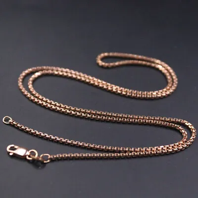 Pure 18k Rose Gold Chain For Women 1.5mm Solid Box Link Necklace 20inch /4.3g • $974.53