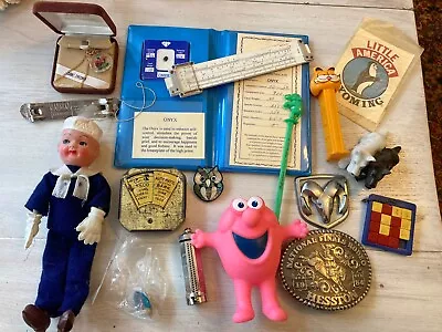 16 Piece Junk Drawer Lot Collection Weird Stuff Navy Sailor Garfield Old Banks + • $12.99