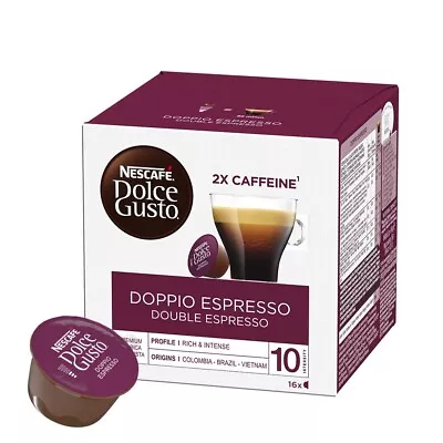 Nescafé Dolce Gusto DOUBLE ESPRESSO -2 X Caffeine- 16 Coffee Pods  SHIPS FREE • $17.95