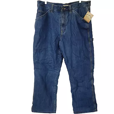 Blue Mountain Insulated Fleece Lined Carpenter Utility Jeans Men's Size 38 X 30 • $24.95