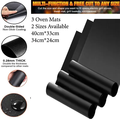 3X Oven Mat Liner Sheet Protector Mat Large Teflon Heavy Duty Non Stick Reusable • £2.99