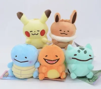 Pokemon Yurutto Plush Set Keychain Squirtle Pikachu Charmander Eevee Bulbasaur • $39.95