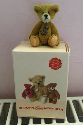 £30 • Buy BNWT Teddy Hermann Tiny Miniature Brown/gold Bear With White Muzzle In Box