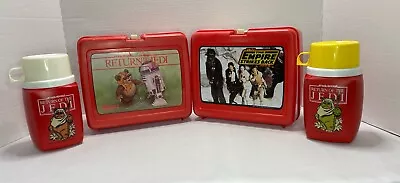 Star Wars Lunch Box Lot Of 2 Return Of The Jedi & Empire Strikes Back 2 Thermos • $39.99