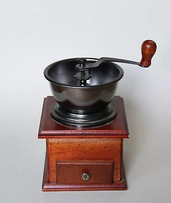 Vintage Wooden Coffee Bean Grinder Collectable 21cm Tall • $39