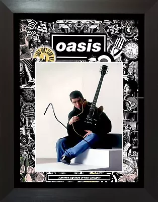 Noel Gallagher Oasis Music Custom Framed Signed Autograph Photo Display COA • £145