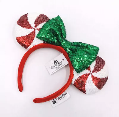 Lollipop Candy Cane Cutie Mickey Mouse Sequins Disney Parks Minnie Ears Headband • $11.88