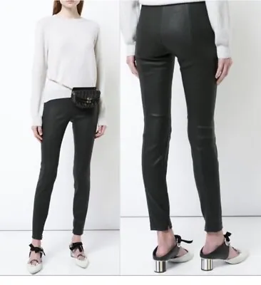 VINCE Skinny Fit Ankle Zip Leather Leggings Style #V474520578 Size M $995 • $195