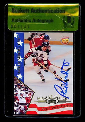 Phil Verchota #37 Signed Autograph Miracle On Ice 1980 Olympic Hockey Team BAS • $45