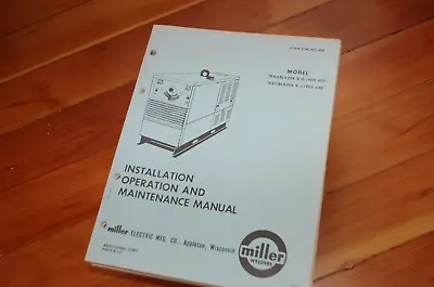 MILLER WELDER Trailblazer 5-D J Owner Operator Operation Maintenance Manual Book • $24.47