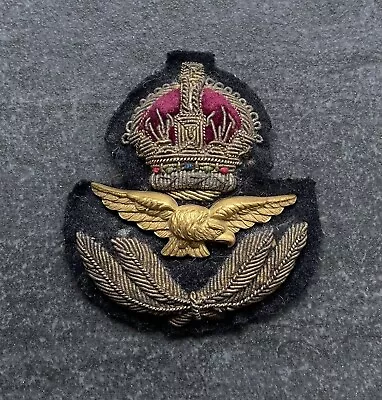 WW2 RAF Royal Air Force Officers Padded Cloth Original Cap Badge • £50