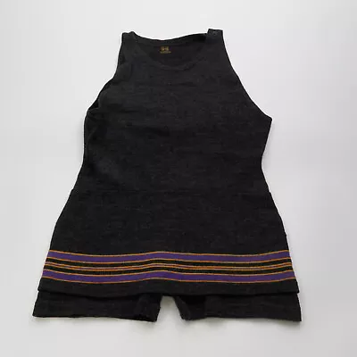 Vintage 1920s Gantner & Mattern Co. Wool Knit Dark Grey Purple Bathing Suit • $194.95