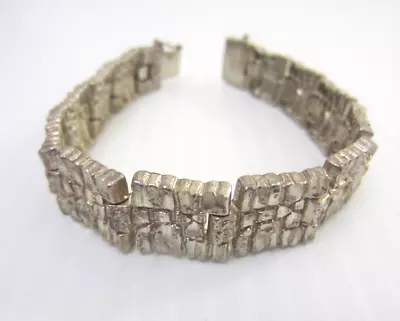 Signed Kabana Heavy Sterling Silver Nugget Link Bracelet 8 Inches ☆ • $75