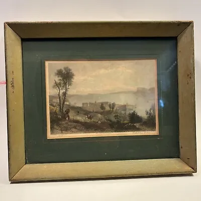 Pair Antique English Color Engravings Framed Landscape Scenes W.H. Bartlett • $160