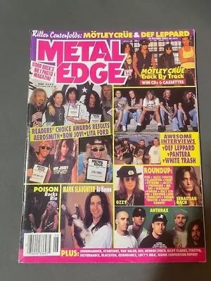 1994 METAL EDGE Magazine Motley Crue ANTHRAX Soundgarden Def Leppard Tommy Lee • $3.49