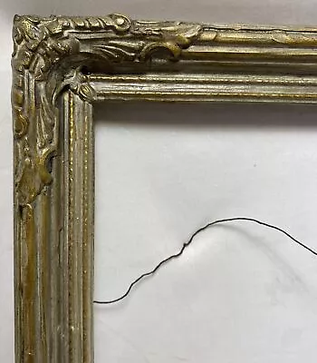 Antique Art Deco Silver & Gold Gilt Gesso Wood Frame 14.75 X11.75  Fits 12 X9  • $54