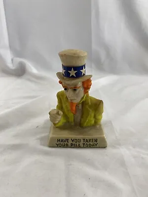 Vintage 1969 R & W Berries Figurine Co Uncle Sam Have You Taken Your Pill Today • $35.55